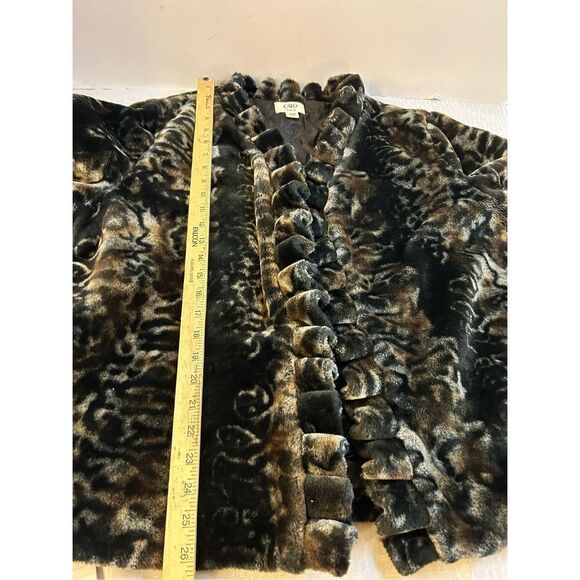 Cato plus 18-20w faux fur coat Mob wife style plush open jacket animal print rn# - Picture 9 of 9